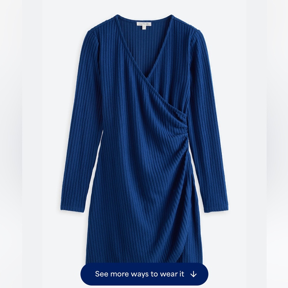 Nine Britton for Stitch Fix Maria knit ribbed heather, Dress, blue MP